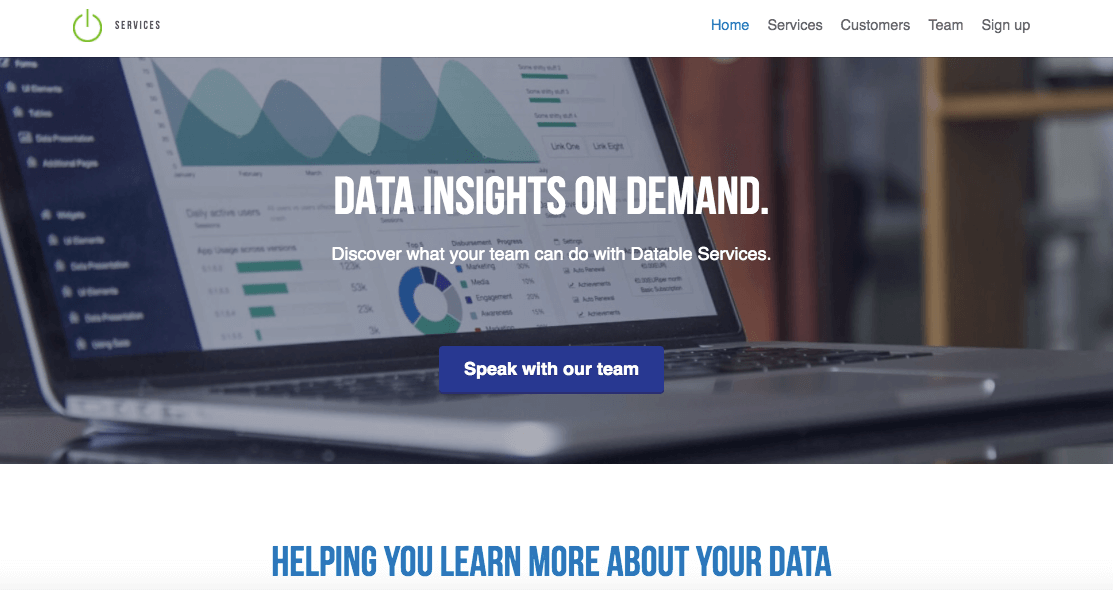 A website providing services related to data insights and helping companies protect their data A website providing services related to data insights and helping companies protect their data